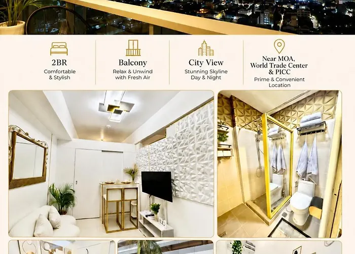 Luxe Staycation-2br With Balcony And View Near Moa, World Trade Center, Picc At Coast Residences